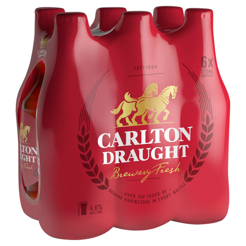 Carlton Draught 6 x 375mL Bottles - Liquor Lab